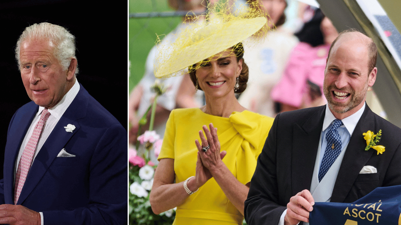 image of King Charles ; Kate Middleton ;Prince William