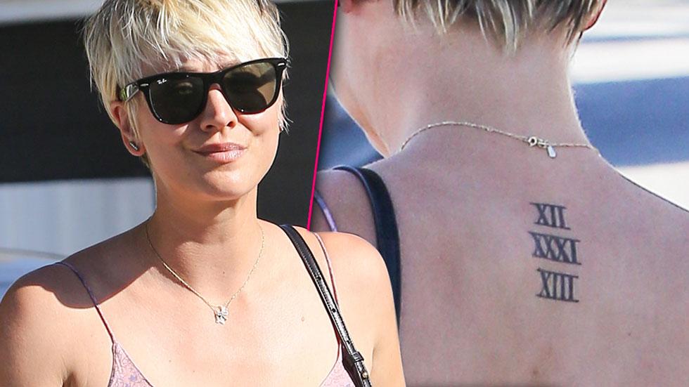 Kaley cuoco covers tatooo of wedding date