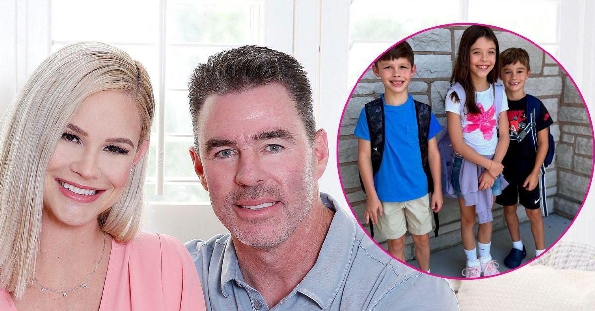 split image of Meghan King, Jim Edmonds and kids.