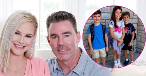 split image of Meghan King, Jim Edmonds and kids.