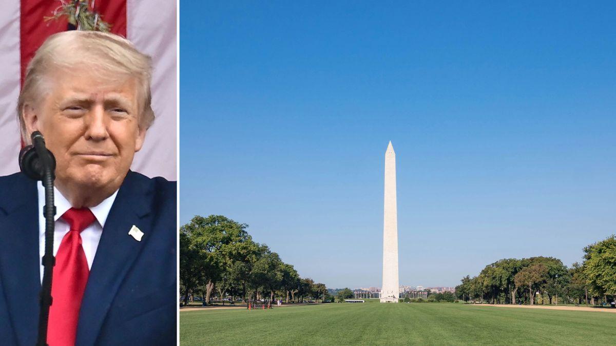 Photo of Donald Trump and National Mall.
