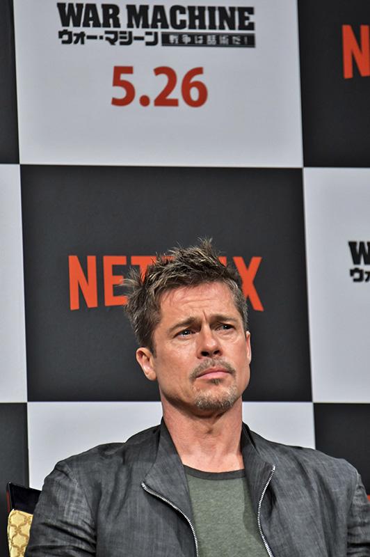 Brad Pitt takes part in the &#8220;War Machine&#8221; Press Conference In Tokyo