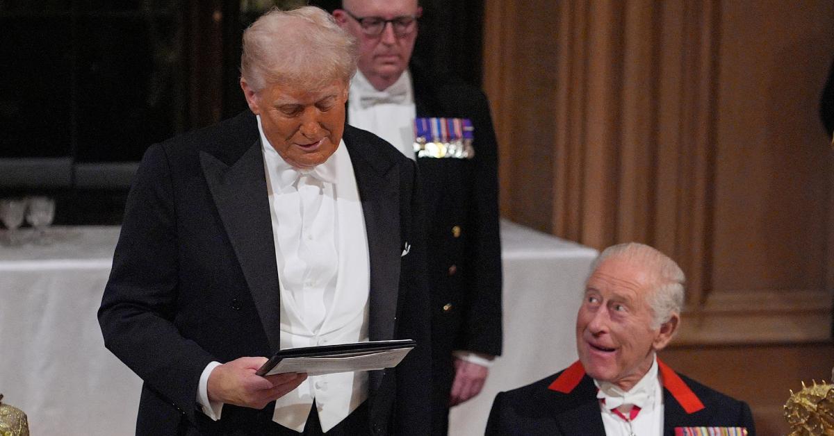 Image of Donald Trump didn't make sense during parts of his speech at the U.K. state dinner.