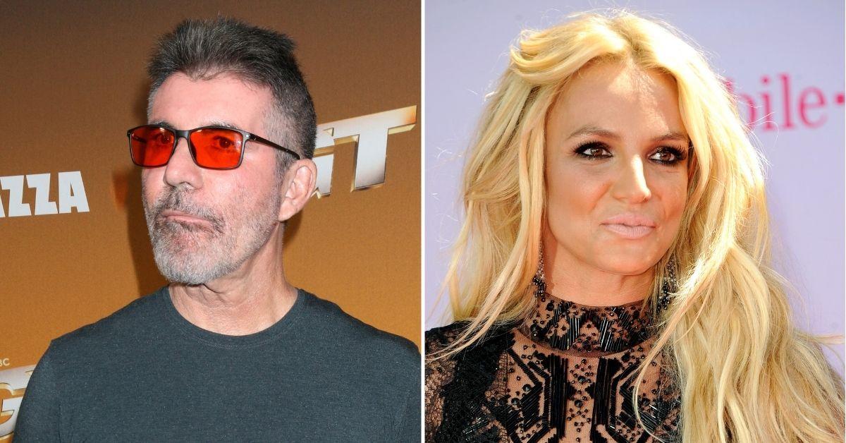 Split photo of Simon Cowell and Britney Spears