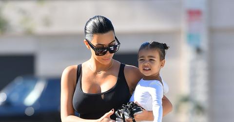 Kim Kardashian is back to black hair as she takes her little ballerina to a dance class