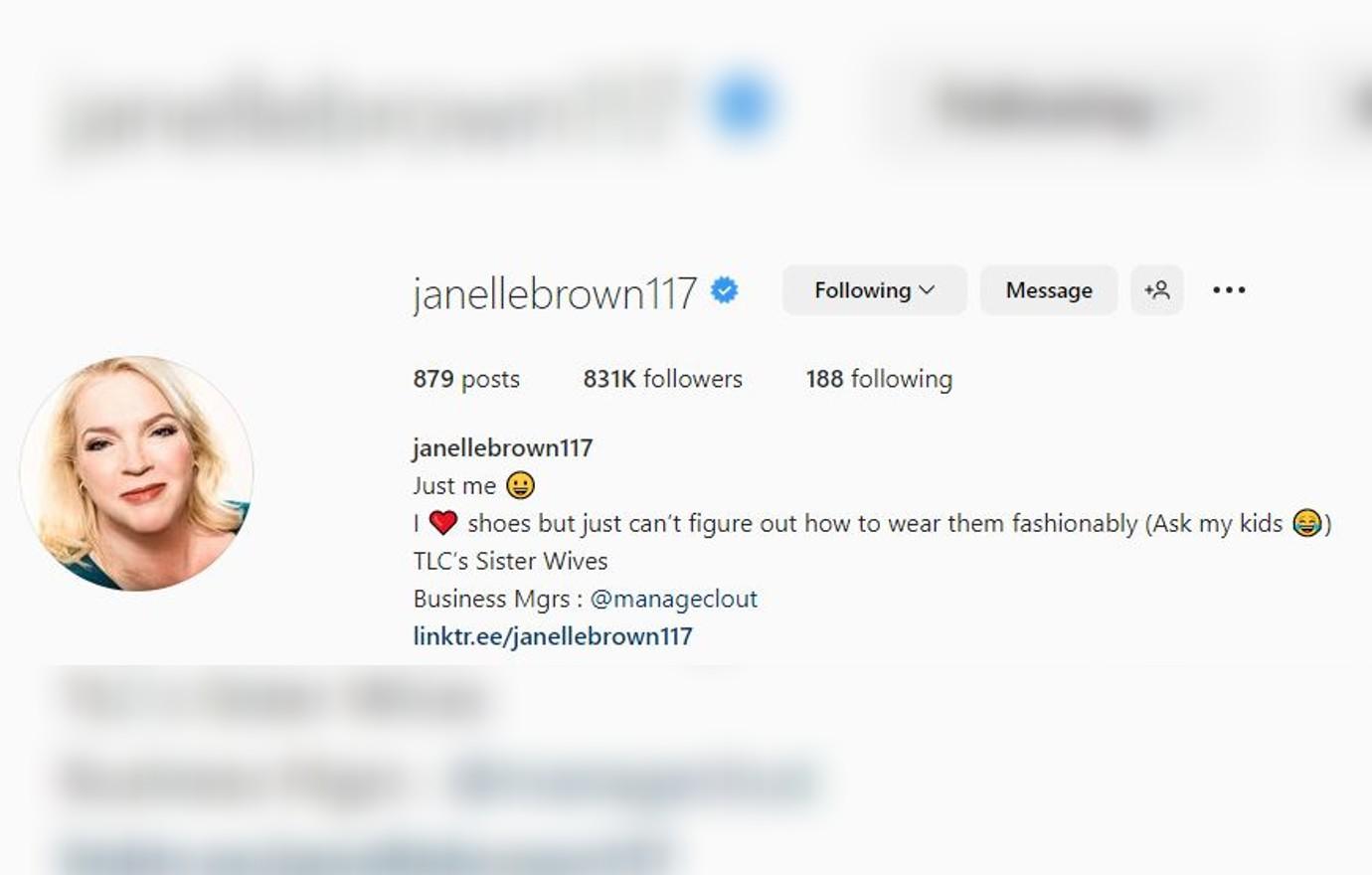 sister wives janelle brown changes instagram bio kody split