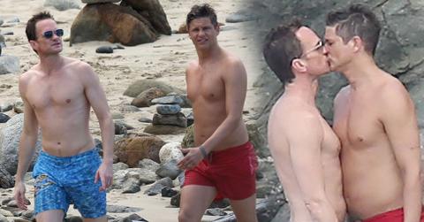 Neil Patrick Harris David Burtka Kiss Shirtless St. Barts