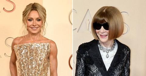 Split photo of Kelly Ripa and Anna Wintour.