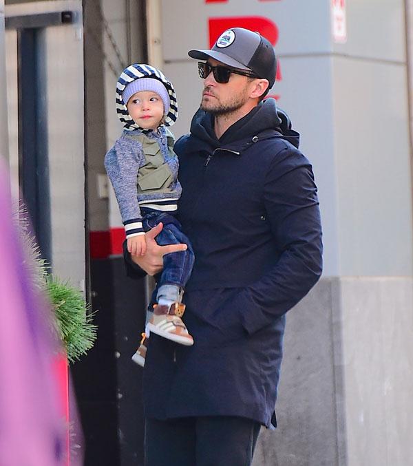 Justin Timberlake dotes on son Silas in New York