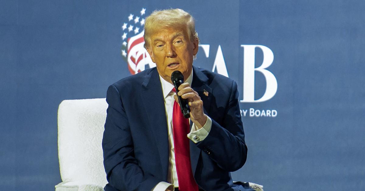 image of Donald Trump was criticized for cursing at a faith office luncheon.