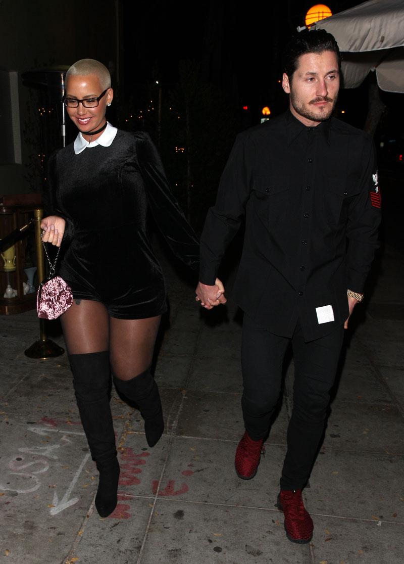 Amber rose val chmerkovskiy dating rumors date night dwts hold hands 03