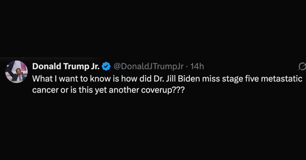 donald trump jr joe biden cancer diagnosis cover up
