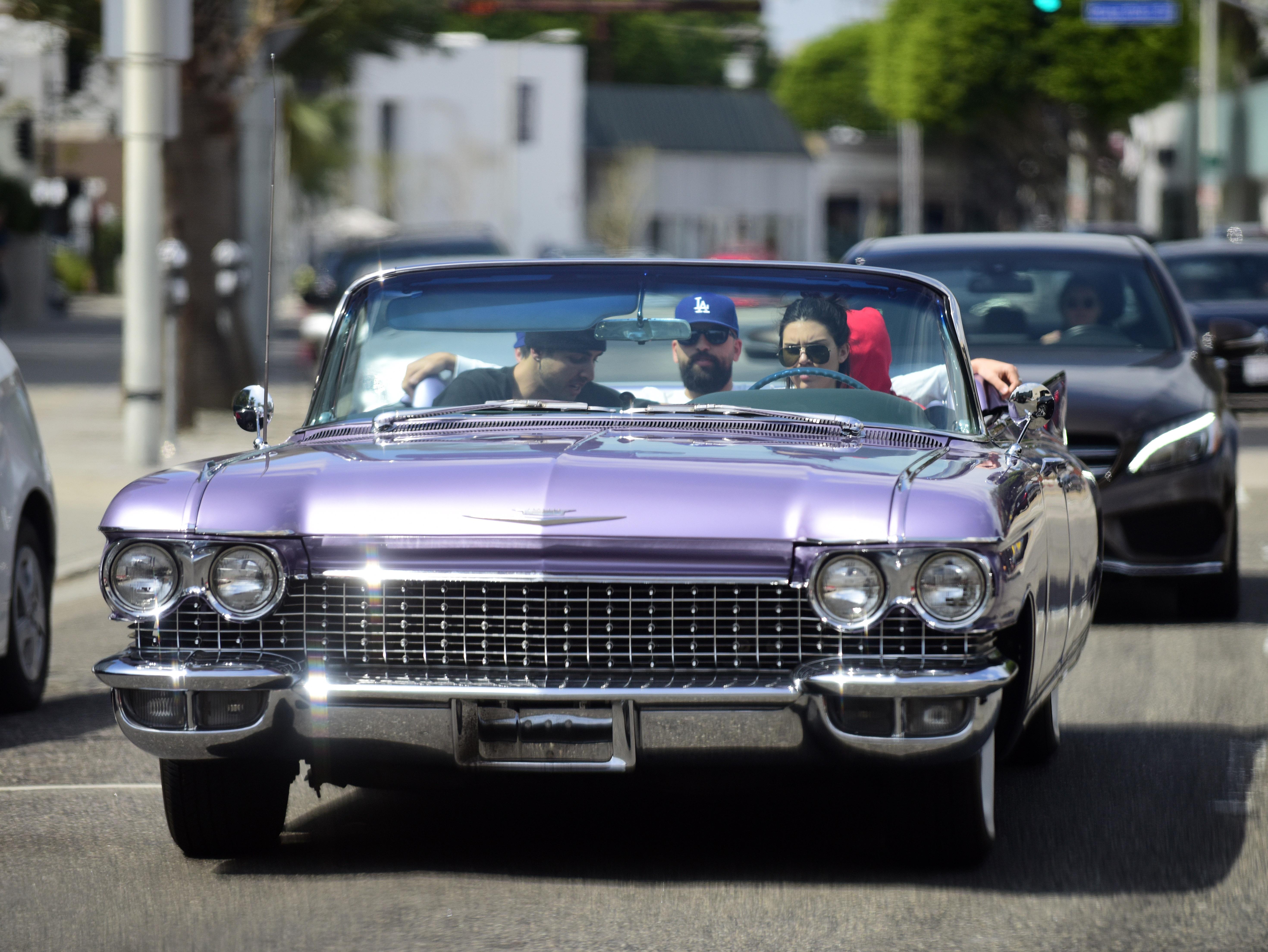 EXCLUSIVE: Kendall Jenner hits the streets in her retro 1964 Cadillac DeVille with Yoni Laham!