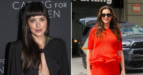 split of Dakota Johnson, Anne Hathaway.