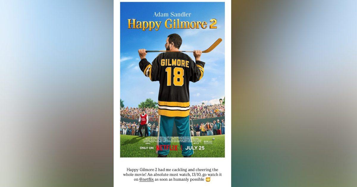 Photo of Taylor Swift raved over 'Happy Gilmore 2' and gave a shout-out to Travis Kelce's shirtless scene with a honey pot emoji.