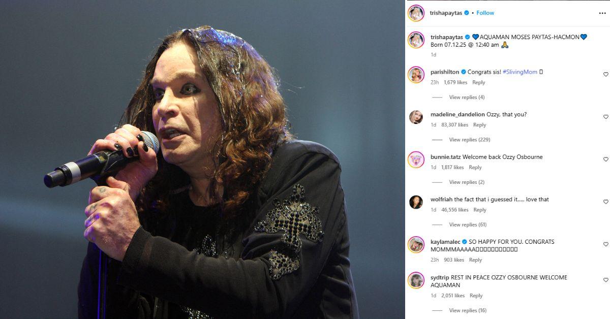 image of Social media joked about Trisha Paytas' baby coinciding with Ozzy Osbourne's death.     Ask ChatGPT