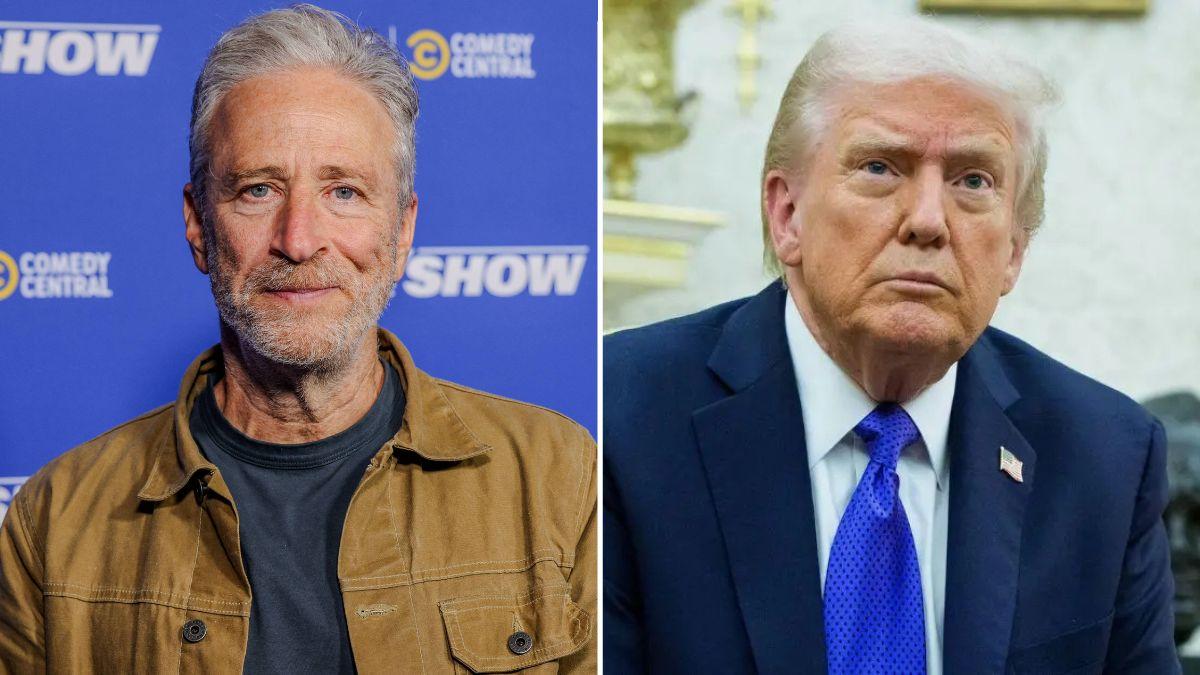 Photo of Jon Stewart and Donald Trump