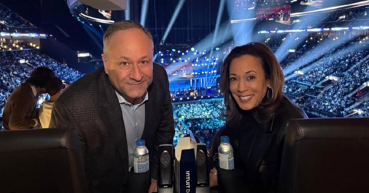 Photo of Doug Emhoff and Kamala Harris.