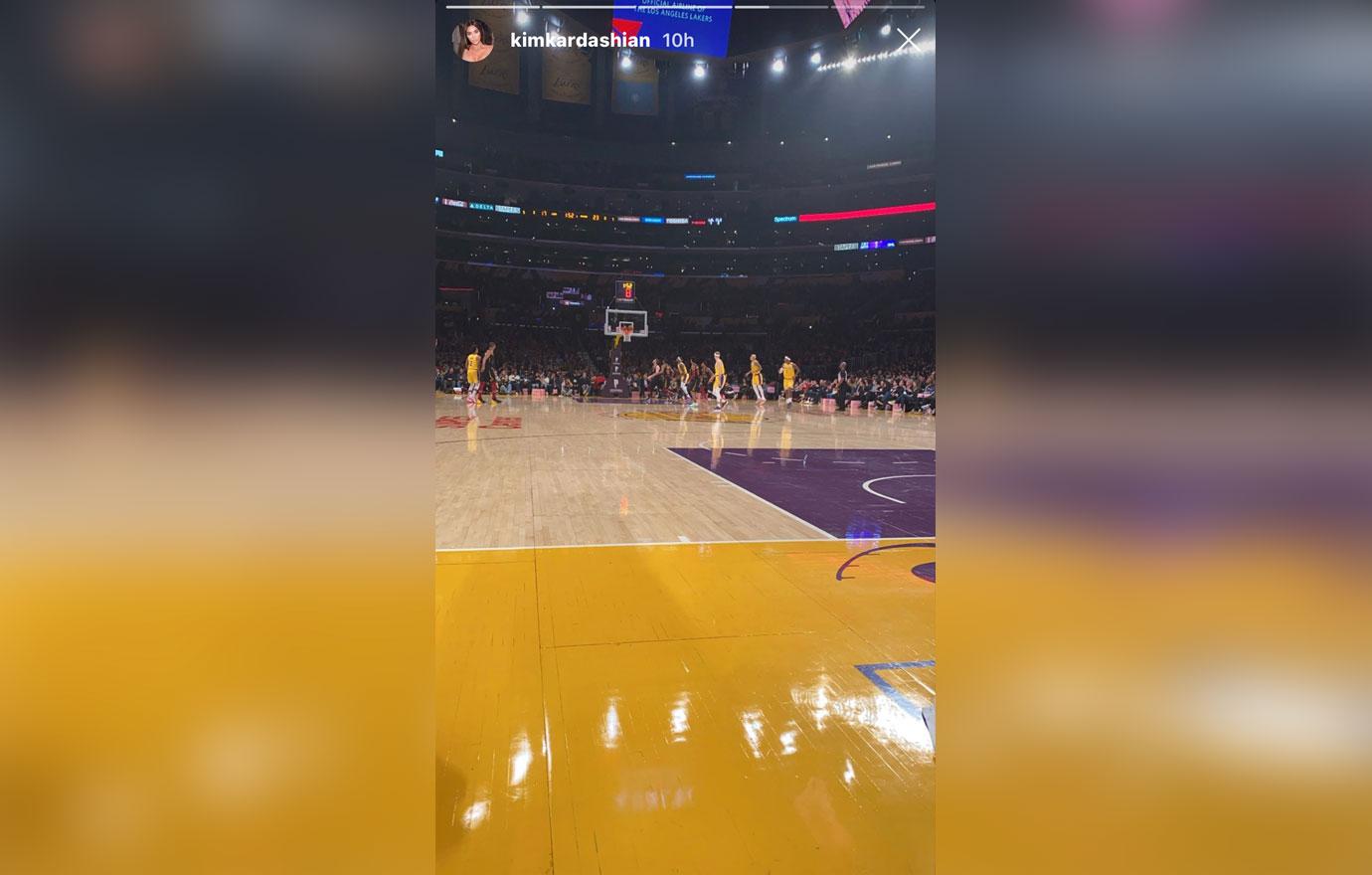 Kim Kardashian & Husband Kanye West Enjoy Date Night At Lakers Game