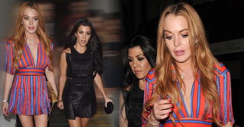 kourtney kardashian lindsay lohan london girls night out