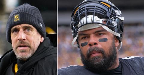 Split photo of Aaron Rodgers and Cam Heyward