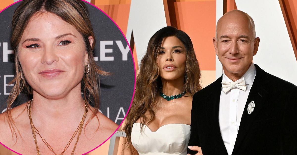 Photo of Jenna Bush Hager and Jeff Bezos and Lauren Sanchez. 