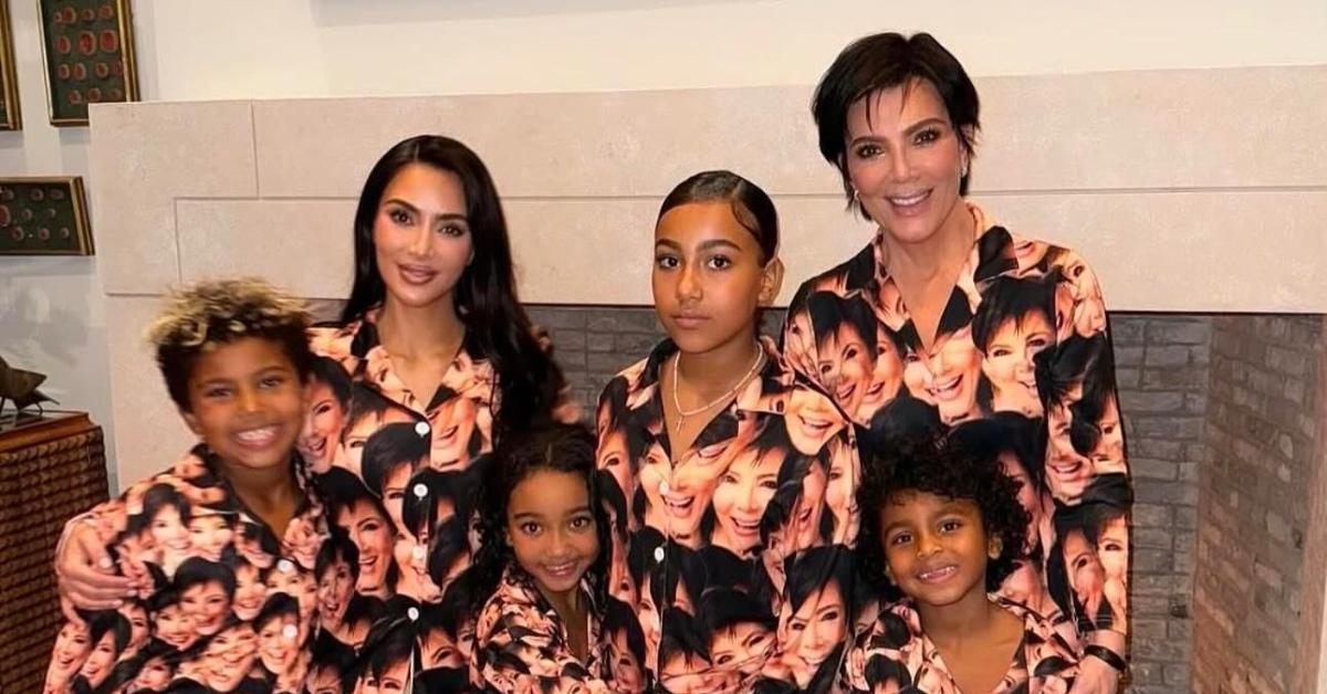 Photo of Kris Jenner, Kim Kardashian and Kardashian's four kids.