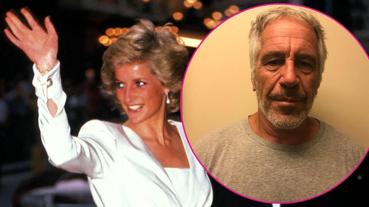 Split photo of Princess Diana and Jeffrey Epstein.