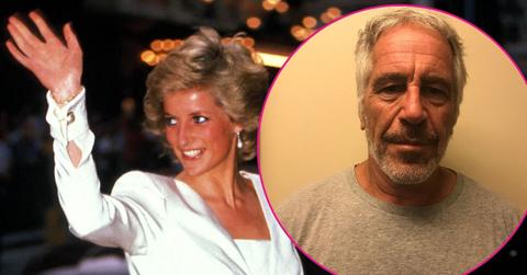 Split photo of Princess Diana and Jeffrey Epstein.