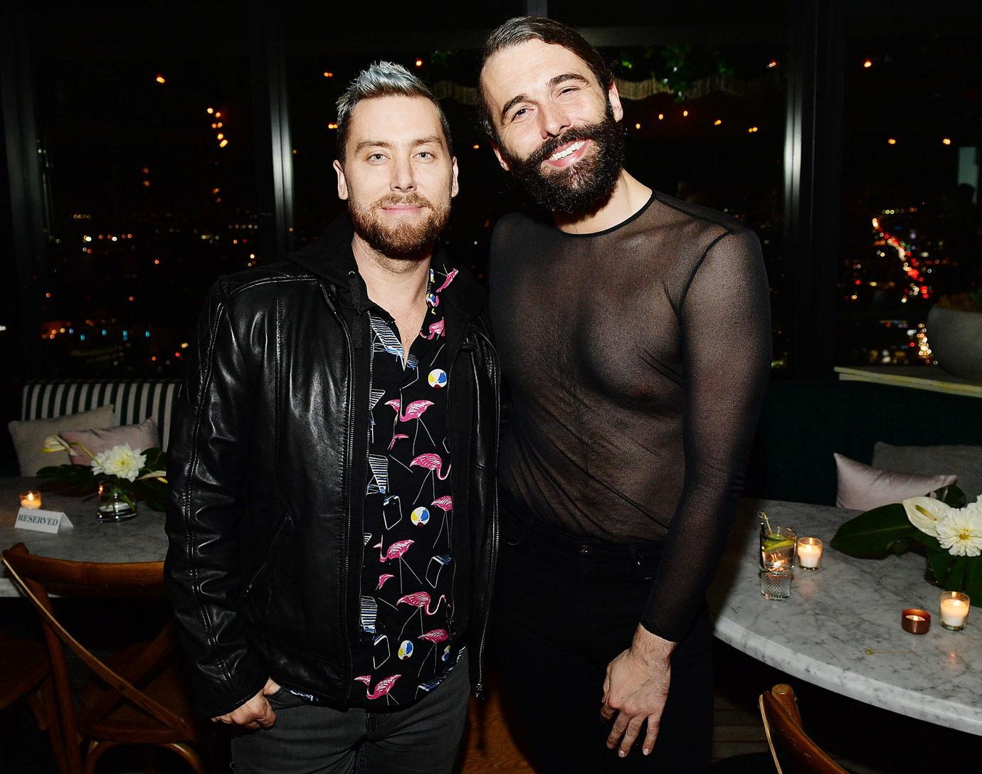 Lance Bass Jonathan Van Ness celebrate the launch of The Clean Academy