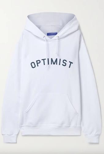 paradisedprinted cotton jersey hoodiewhite