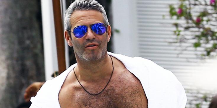 Andy cohen shirtless pool miami HR