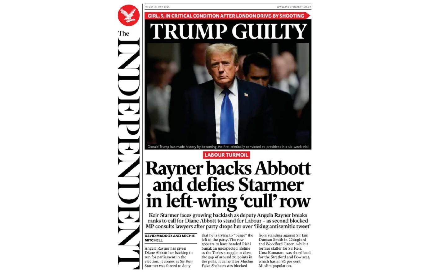 trump cover the independent