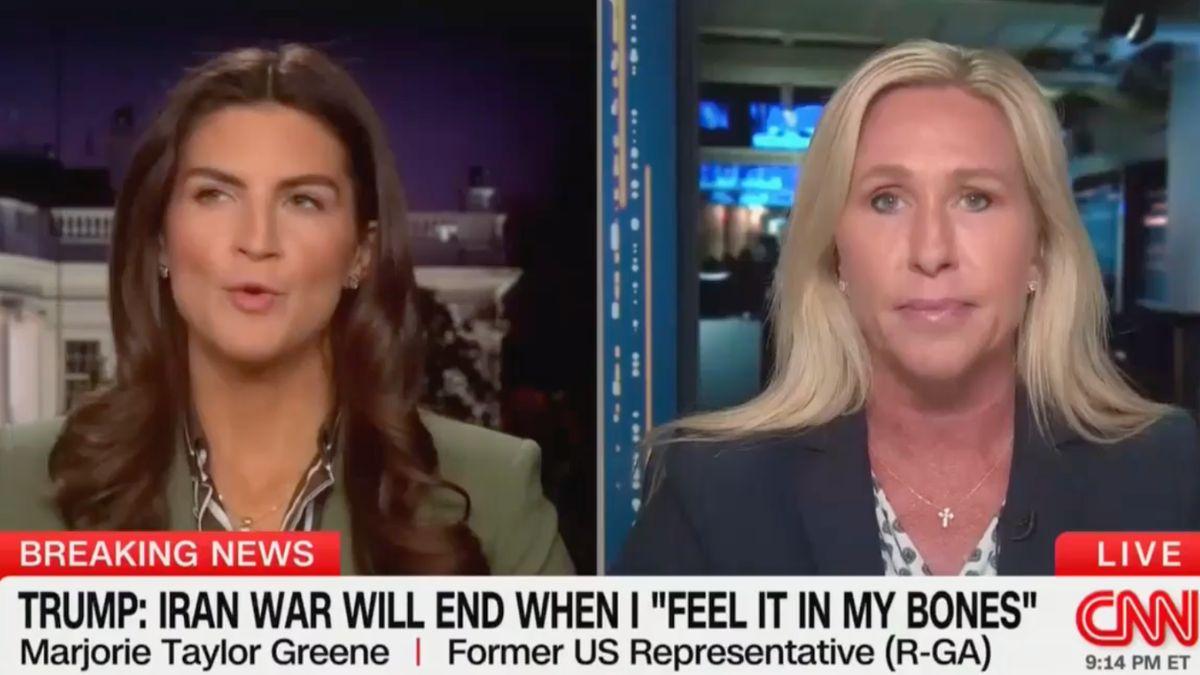 image of Kaitlan collins and Majorie Taylor Greene