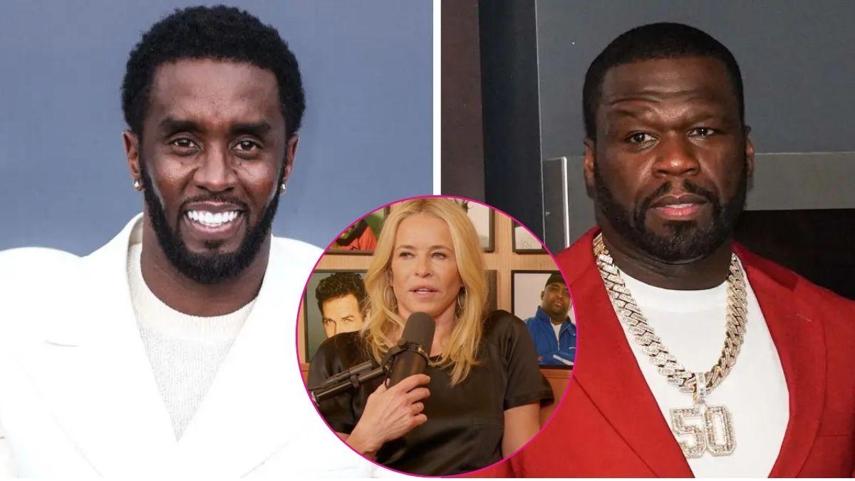 composite photo of sean 'diddy' combs, 50 cent and chelsea handler