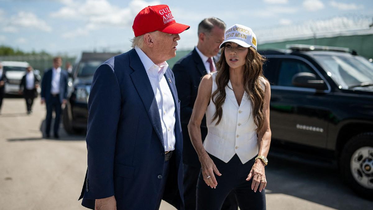 image of Donald Trump gave Kristi Noem the ax. 