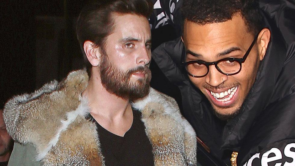 scott disick strip club chris brown