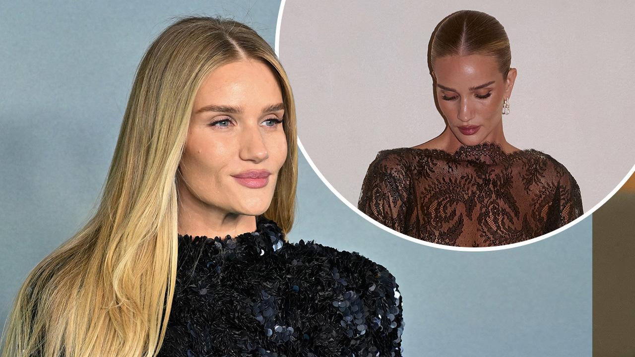 Image of Rosie Huntington-Whiteley wore a daring look during Paris Fashion Week.