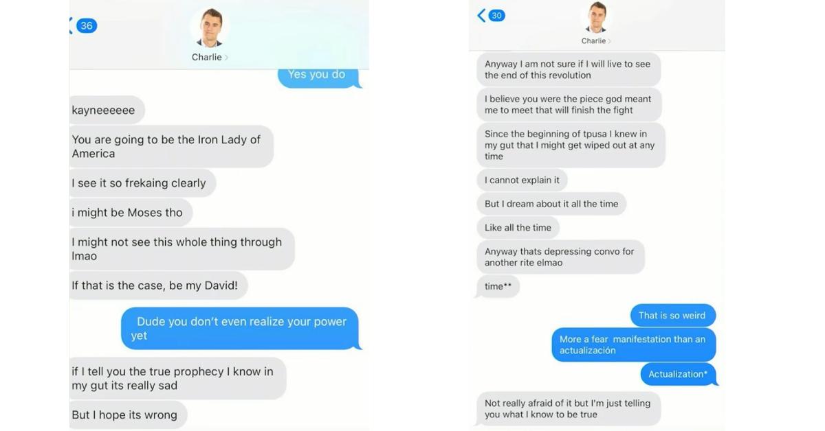 Image of Charlie Kirk shockingly predicted his death in alleged text messages with Candace Owens.