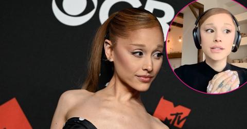 Images of Ariana Grande and on podcast