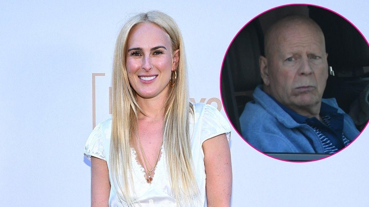 Photo of Rumer Willis with Bruce Willis inset