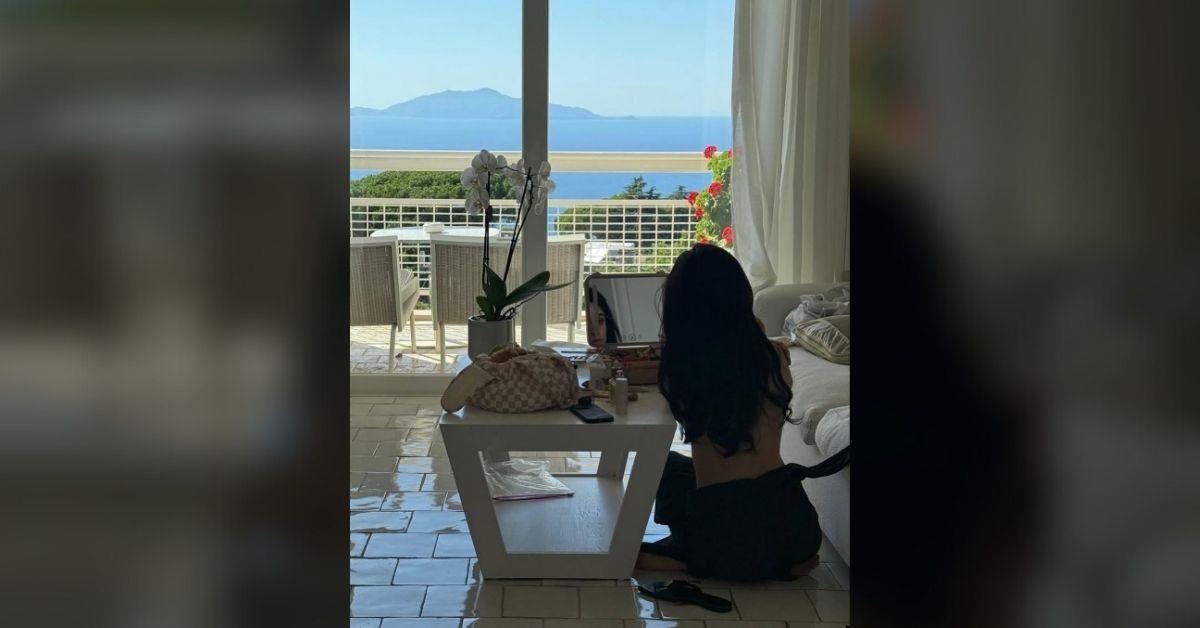 image of Camilla Cabello did her makeup while enjoying an ocean-front suite.