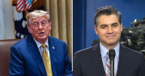 Composite photo of Donald Trump and Jim Acosta
