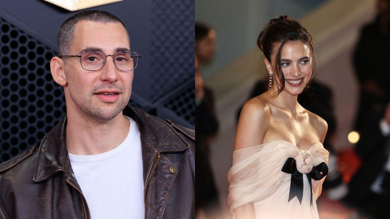 Split image of Jack Antonoff and Margaret Qualley.