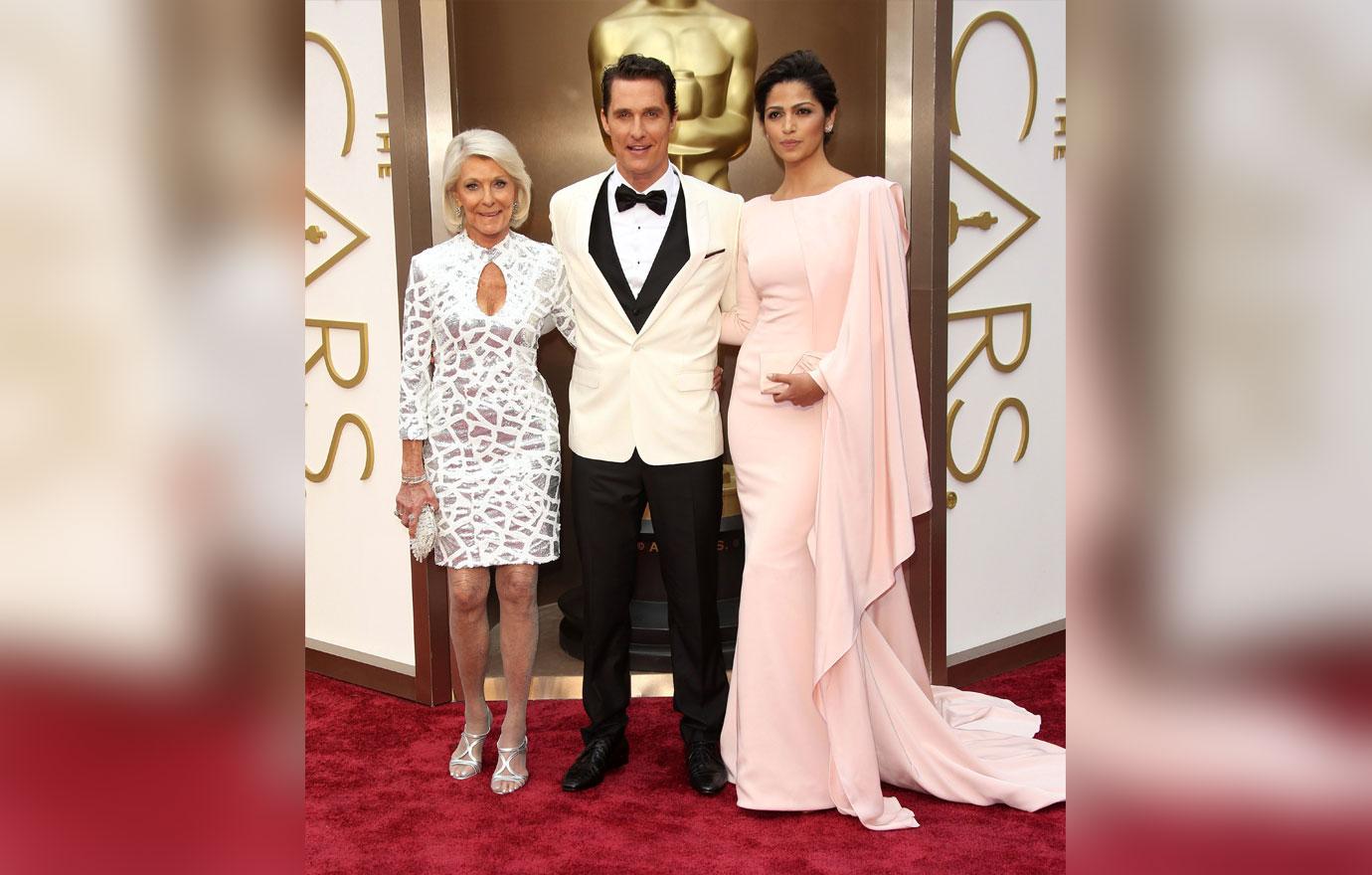 Matthew McConaughey With Wife Camila Alves And Mother On Red Carpet