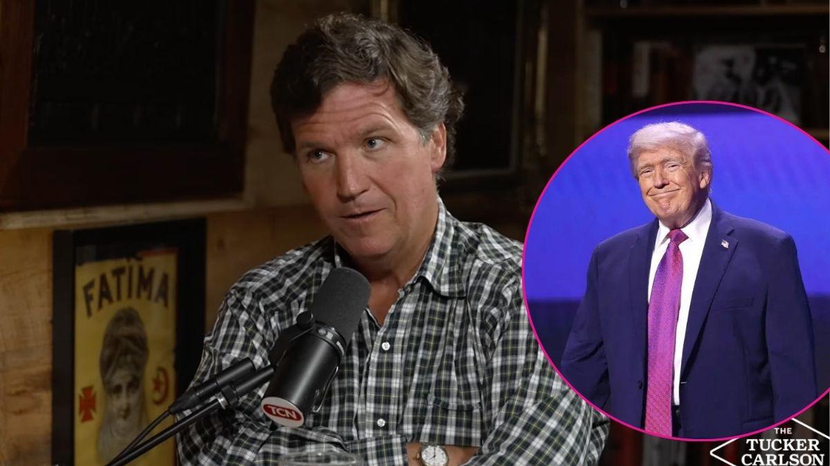 Composite photo of Tucker Carlson and Donald Trump