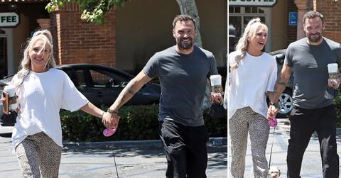 brian austin green girlfriend sharna burgess coffee walking dog ok