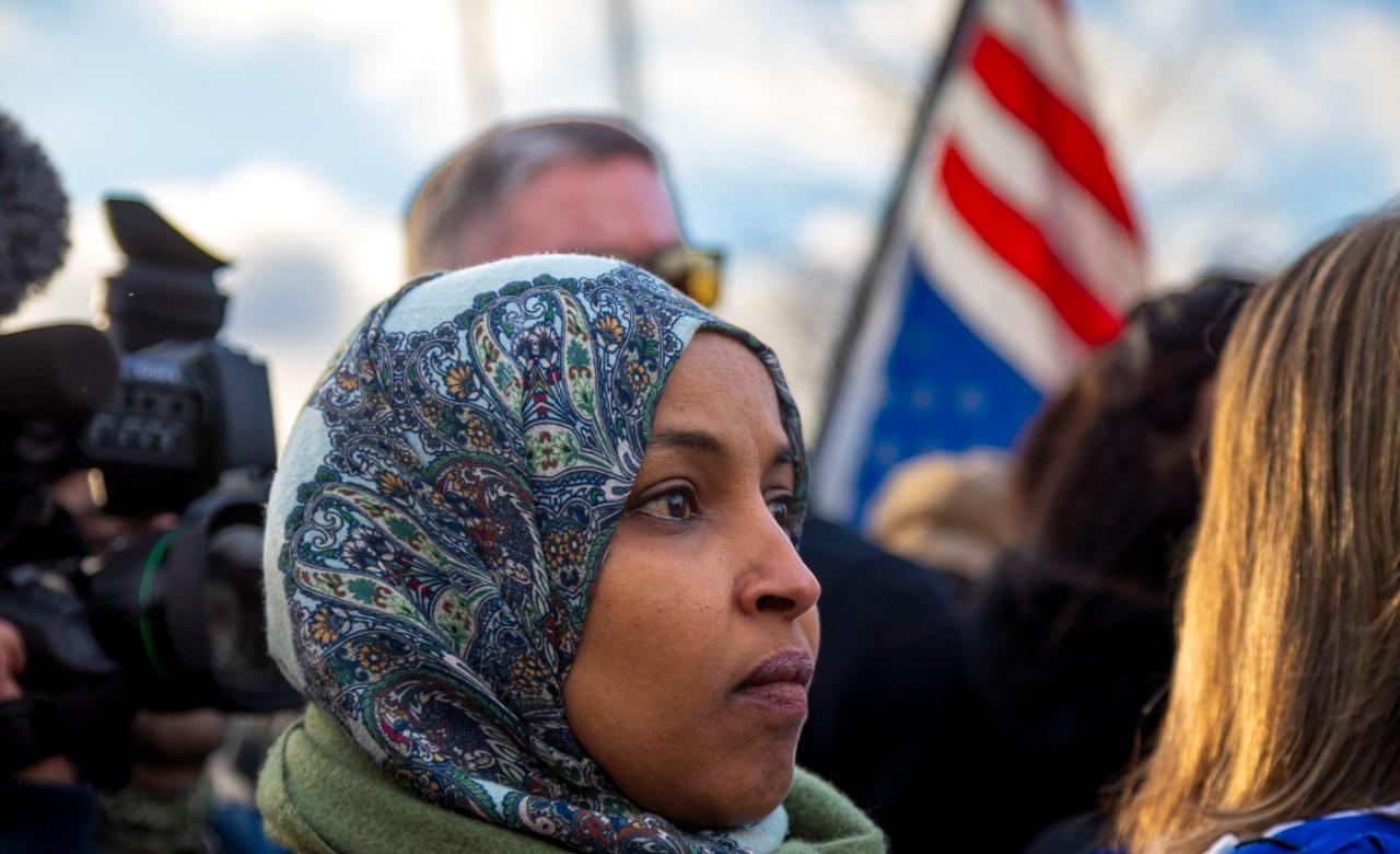 Omar protesting