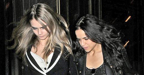 Cara Delevingne and Michelle Rodriguez leaving a restaurant after a date night **USA ONLY**