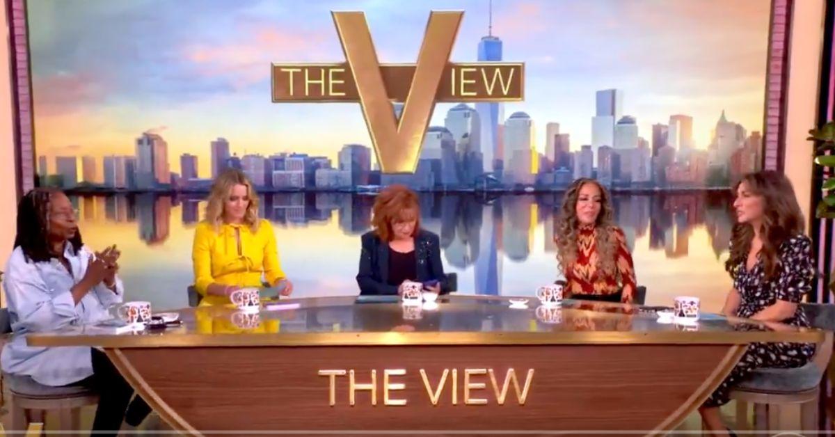the view costars crack up irony donald trump seeing les miserables kennedy center